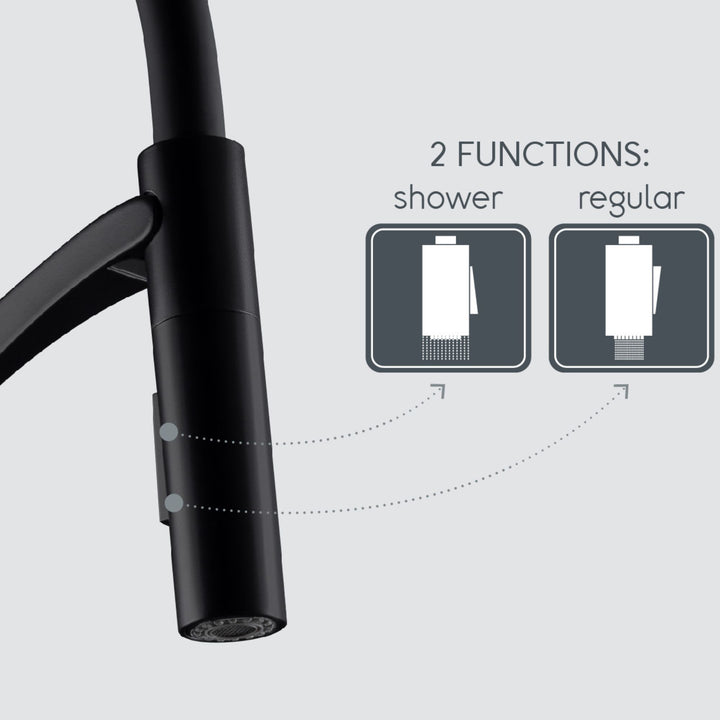 Hommix Rubineta Ultima-50 Black/ Rose Gold Silicon Neck Pull Out Kitchen Mixer (BK/RG)