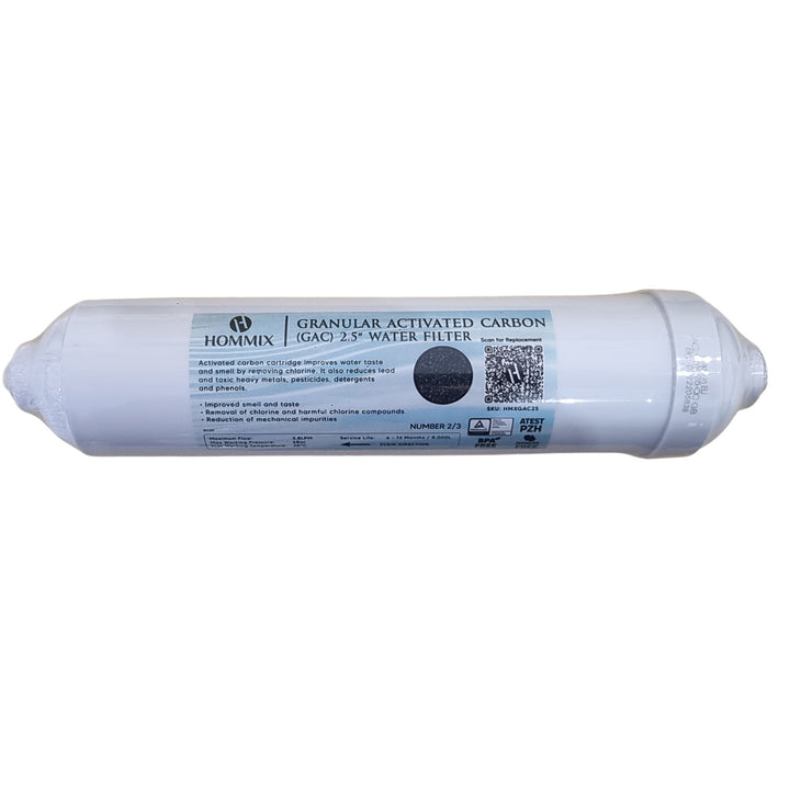 Hommix Granular Activated Carbon (GAC) 2.5” Water Filter Cartridge - Hommix UK