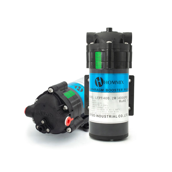 Hommix 400GPD Diaphragm Booster Pump for Reverse Osmosis (RO) Systems