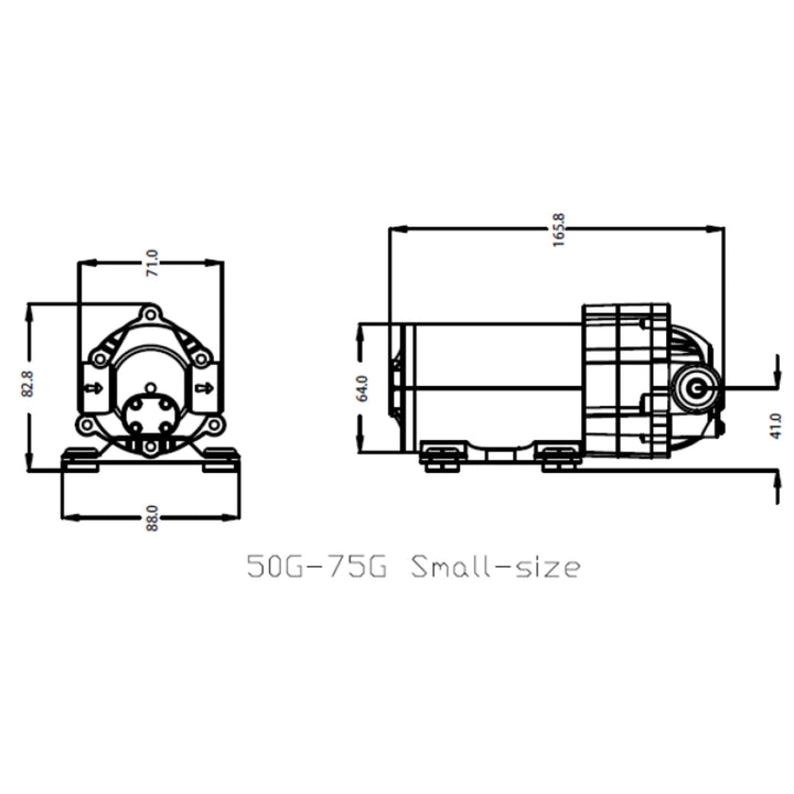 Hommix 50GPD - 75GPD (Small Size) Diaphragm Self Priming Booster Pump for Reverse Osmosis (RO) Systems