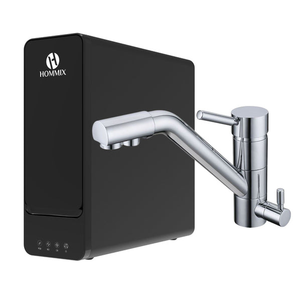 Hydro-1K Under Sink Tankless RO System With Hommix Venezia Chrome 3-Way Tap