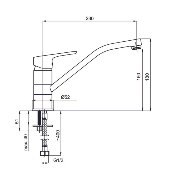Hommix Rubineta Uno-20 Kitchen Faucet