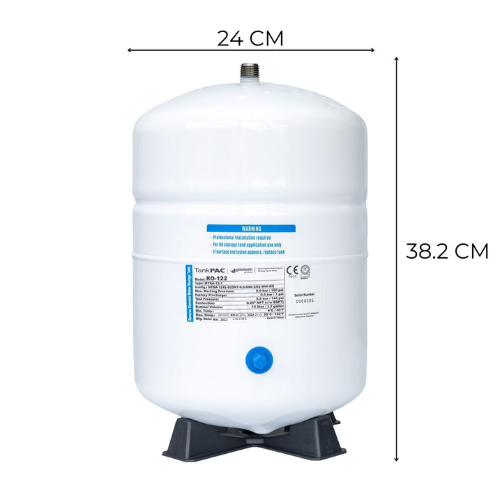 Hommix 2.2 Gallon Reverse Osmosis (RO) Metal Water Storage Tank
