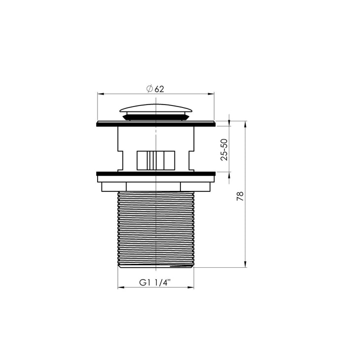 Hommix Rubineta Black Click-Clack for Washbasins