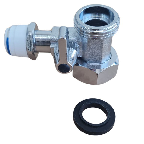 Hommix 3/4″ Brass Feed In Water Valve Male & Female - 3/8″ Push Fit (Quick Connect)