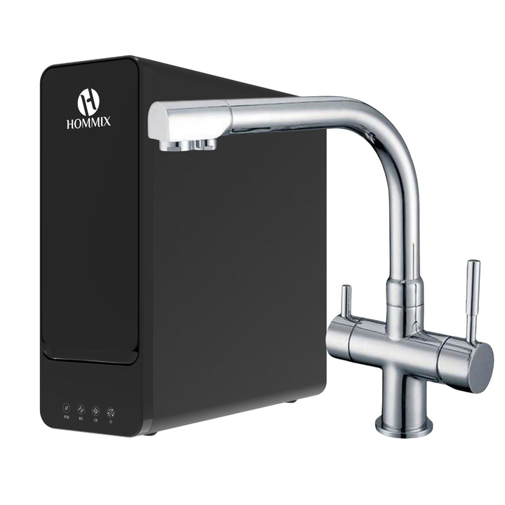 Hydro-1K Under Sink Tankless RO System With Hommix Berta Chrome 3-Way Tap
