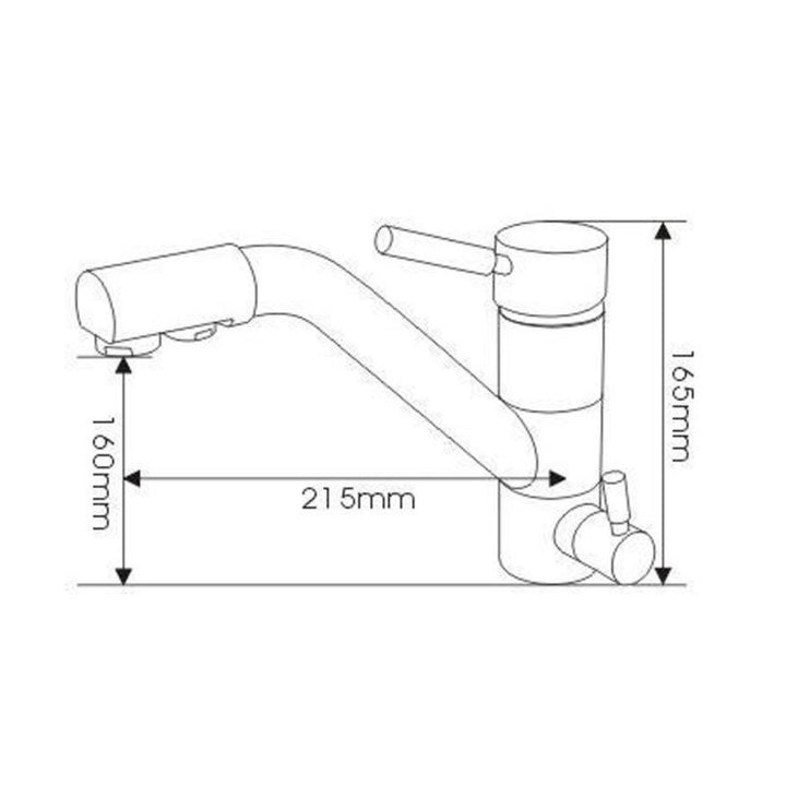 Hydro-1K Under Sink Tankless RO System With Hommix Venezia Chrome 3-Way Tap