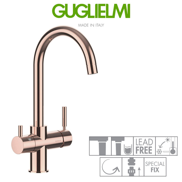 Guglielmi Rose Gold 3-Way Tap (Triflow Filter Tap)