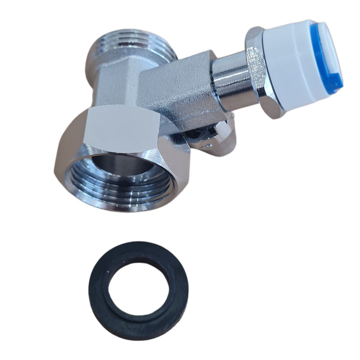 Hommix 3/4″ Brass Feed In Water Valve Male & Female - 3/8″ Push Fit (Quick Connect)
