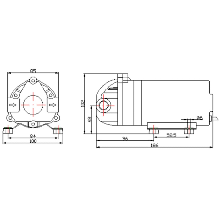 Hommix 400GPD Diaphragm Self Priming Booster Pump for Reverse Osmosis (RO) Systems