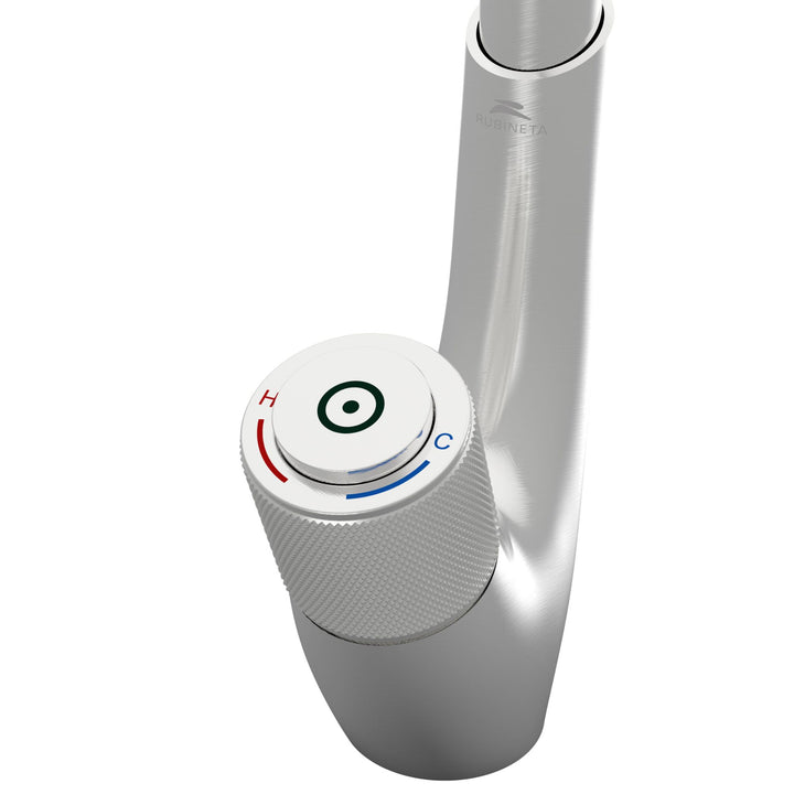 Hommix Rubineta Swan-33 Button Activated Elegant Kitchen Mixer with Flow Control