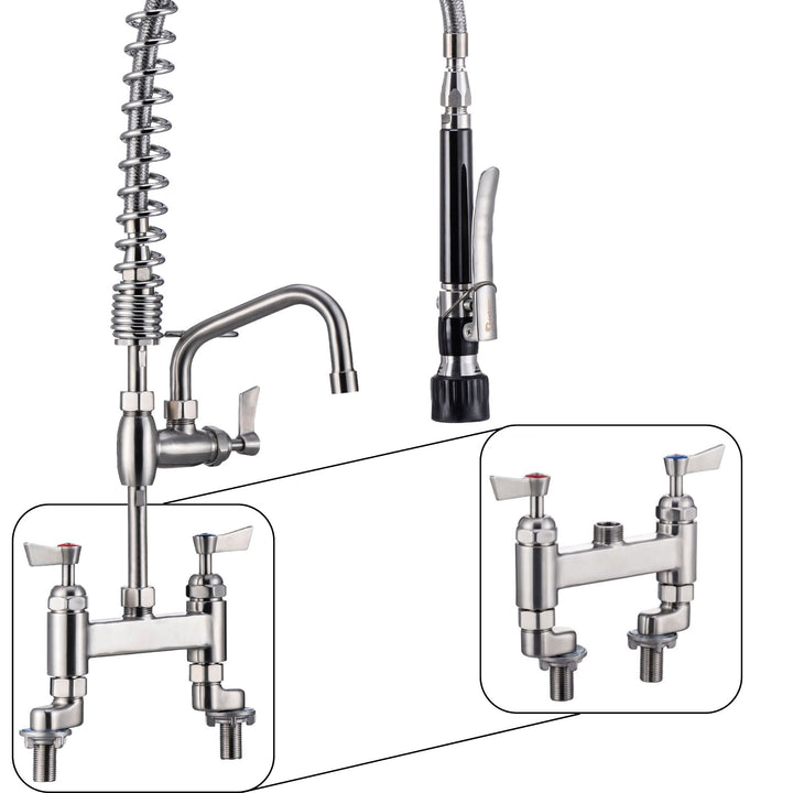 Hommix Udine Bridged Commercial Restaurant Kitchen Pre-Rinse Spray Tap - Hommix UK