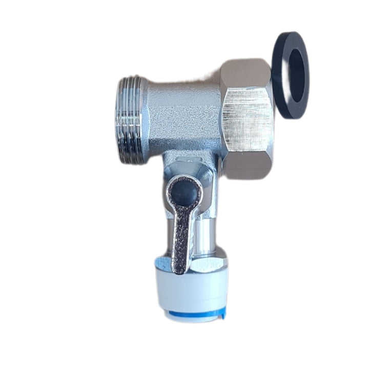 Hommix 3/4″ Brass Feed In Water Valve Male & Female - 3/8″ Push Fit (Quick Connect)