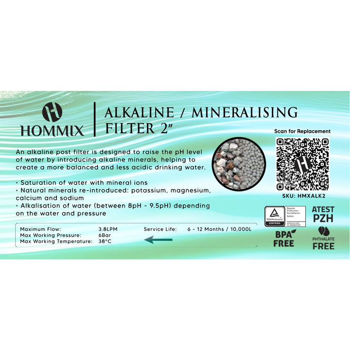 Hommix Alkaline / Mineralising 2” Water Filter Cartridge - Hommix UK