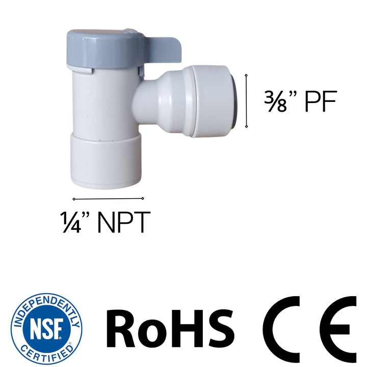 Hommix Double O Ring RO (Reverse Osmosis) Tank Valve 1/4" BSP - 3/8" Push Fitting - Hommix UK