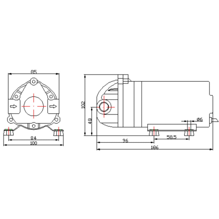 Hommix 600GPD Diaphragm Self Priming Booster Pump for Reverse Osmosis (RO) Systems