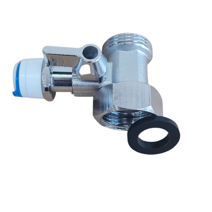 Hommix 3/4″ Brass Feed In Water Valve Male & Female - 3/8″ Push Fit (Quick Connect)
