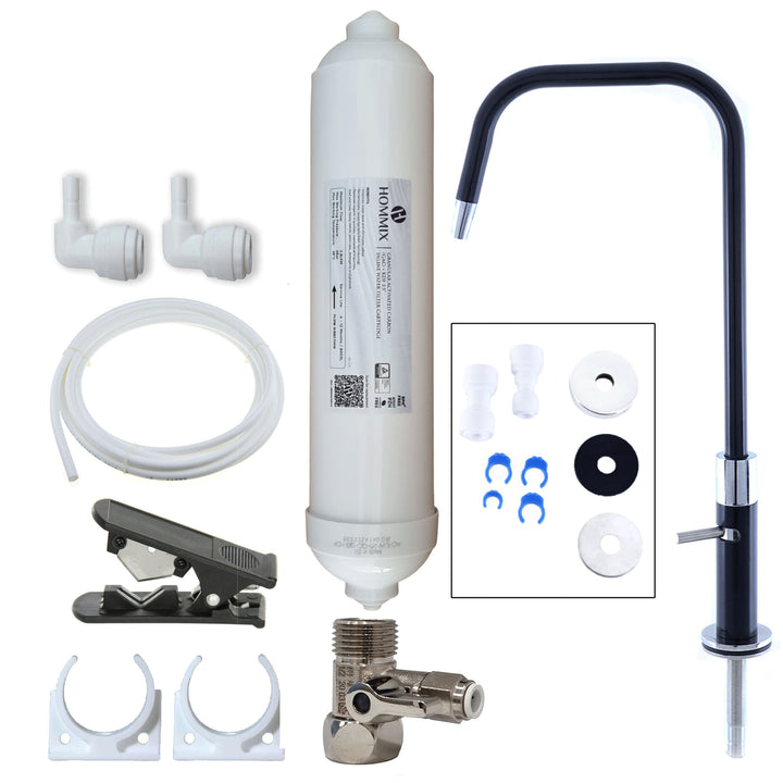 Hommix Advanced Single Filter Under-sink Drinking Water Tap & Filter Kit System Including Hommix Single Taps and Accessories