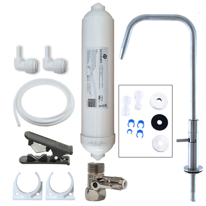 Hommix Advanced Single Filter Under-sink Drinking Water Tap & Filter Kit System Including Hommix Single Taps and Accessories