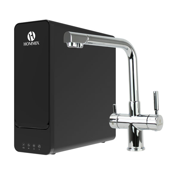 Hommix hydRO Under Sink Tankless RO System With Hommix Berta Chrome 3-Way Tap