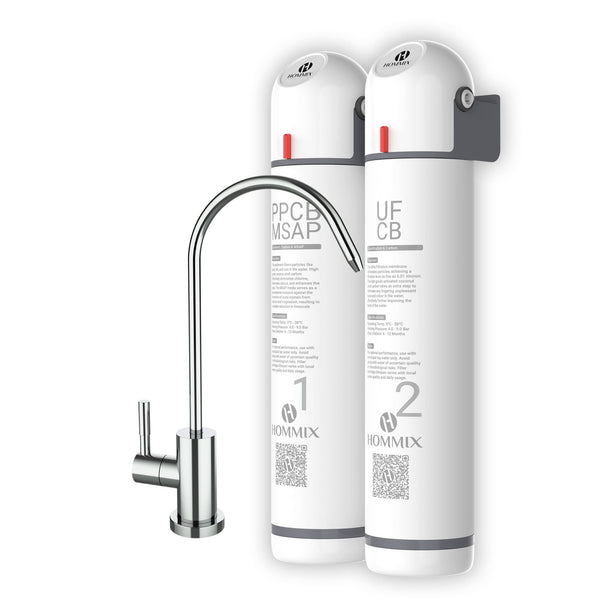 Hommix Ultra UF 5 Stage Drinking Water Filter with Ultrafiltration & Softening with Tap or Inline