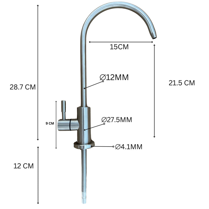 Hommix Mira Single Water Dispensing Replacement Tap 304 Stainless Steel
