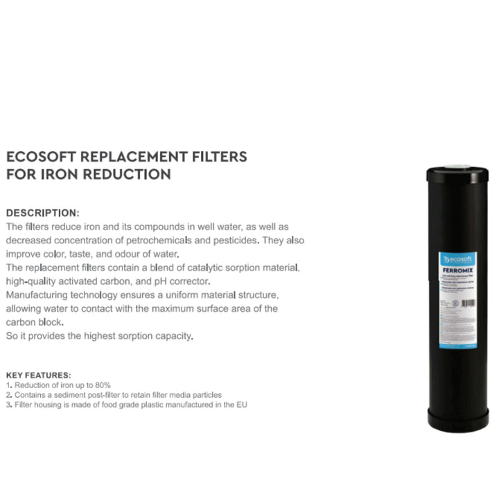 Ecosoft Ferromix Replacement Filter For Iron Reduction 4.5" x 20" (CRVF4520ECO)