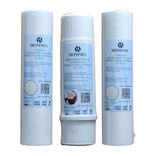 Hommix High Quality Standard (RO) Reverse Osmosis Replacement Water Filter Sets