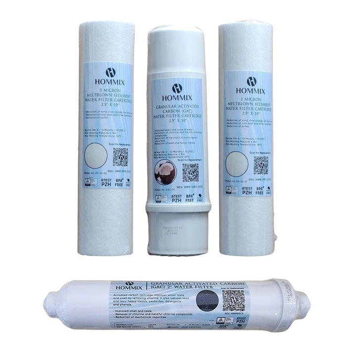 Hommix High Quality Standard (RO) Reverse Osmosis Replacement Water Filter Sets