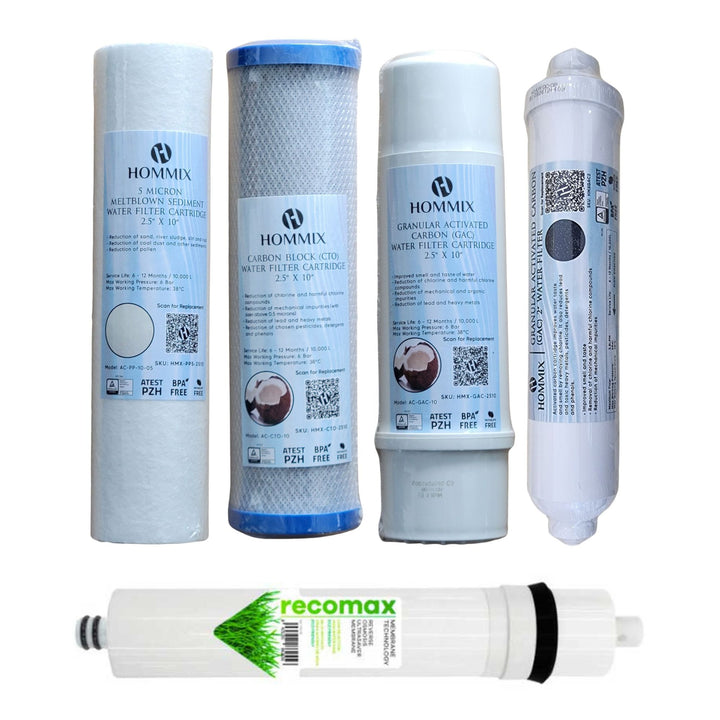 Hommix High Quality Standard (RO) Reverse Osmosis Replacement Water Filter Sets