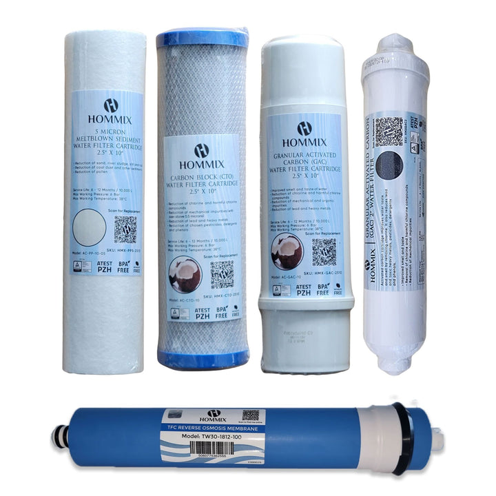 Hommix High Quality Standard (RO) Reverse Osmosis Replacement Water Filter Sets