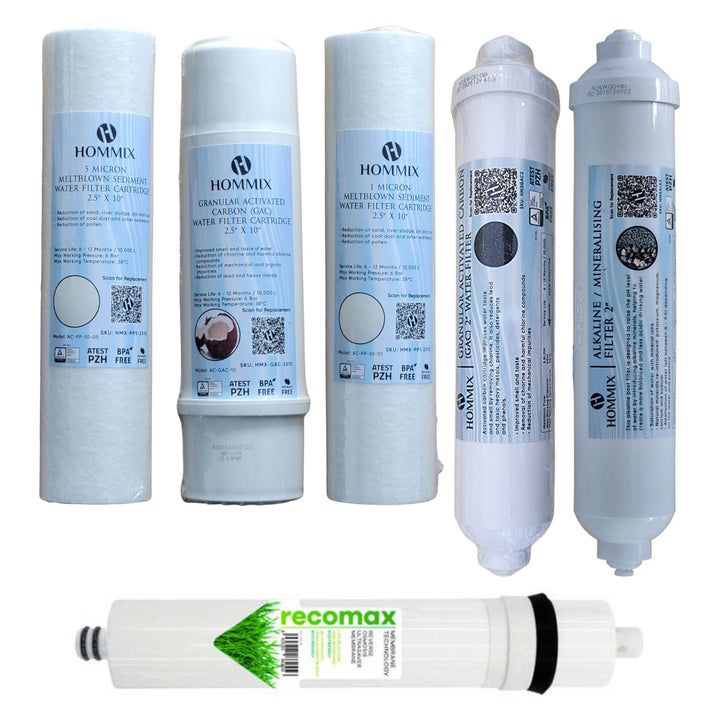 Hommix High Quality Standard (RO) Reverse Osmosis Replacement Water Filter Sets