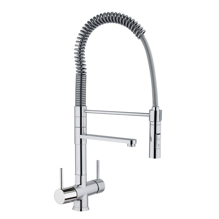 Hommix Miziana Tall Chrome Pull-Out Spray-Hose 3-Way Tap (Triflow Filter Tap) - Hommix UK