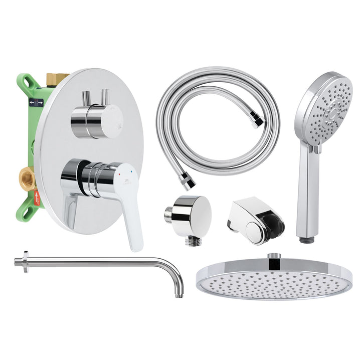 Hommix Rubineta Kubo-2F Chrome Concealed & Wall Mounted Shower Set