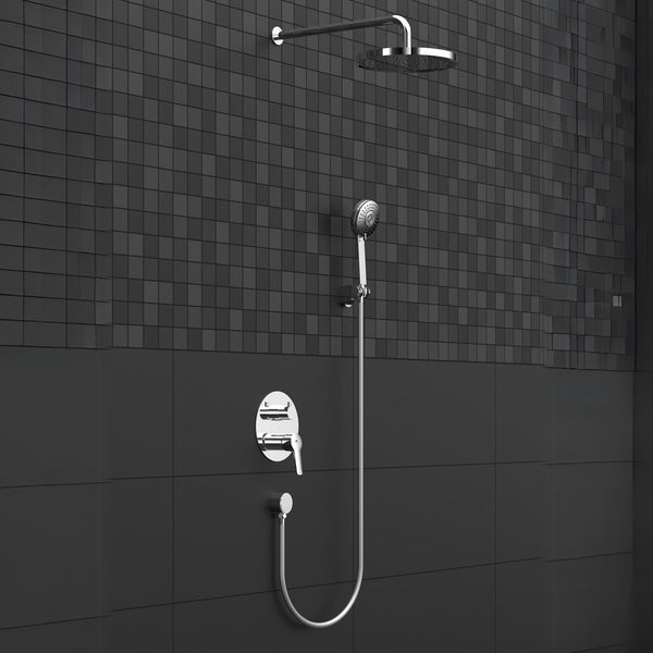 Hommix Rubineta Kubo-2F Chrome Concealed & Wall Mounted Shower Set
