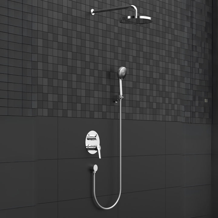 Hommix Rubineta Kubo-2F Chrome Concealed & Wall Mounted Shower Set