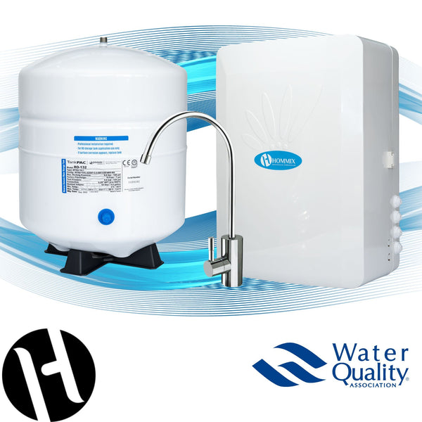 Hommix M800 Pumped 6 stage RO Under Sink Drinking Water Filter System with Alkaline PH - Hommix UK