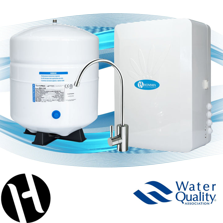 Hommix M800 Pumped 6 stage RO Under Sink Drinking Water Filter System with Alkaline PH - Hommix UK