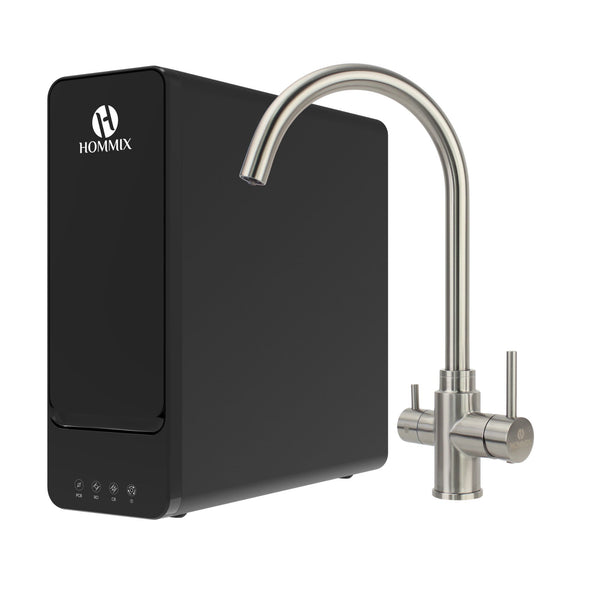 Hommix hydRO Under Sink Tankless RO System With Hommix Pisa 304 Stainless Steel 3-Way Tap