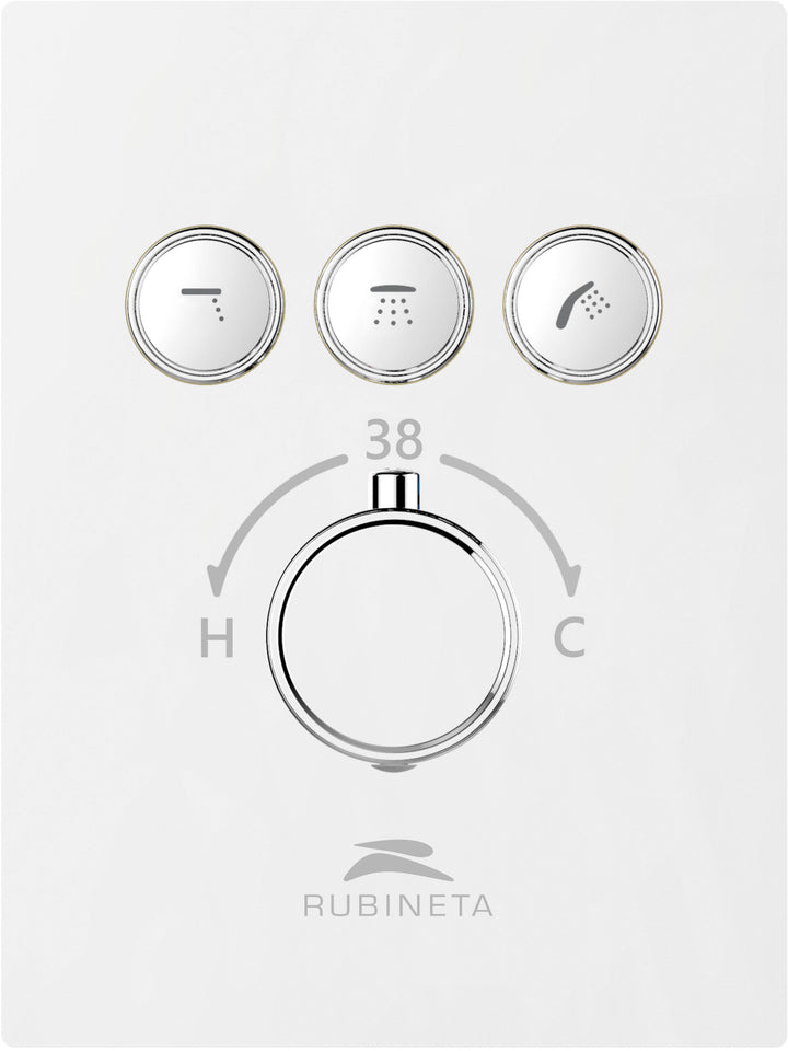 Hommix Rubineta Thermo-3F-Olo Chrome Concealed & Wall Mounted Shower Set