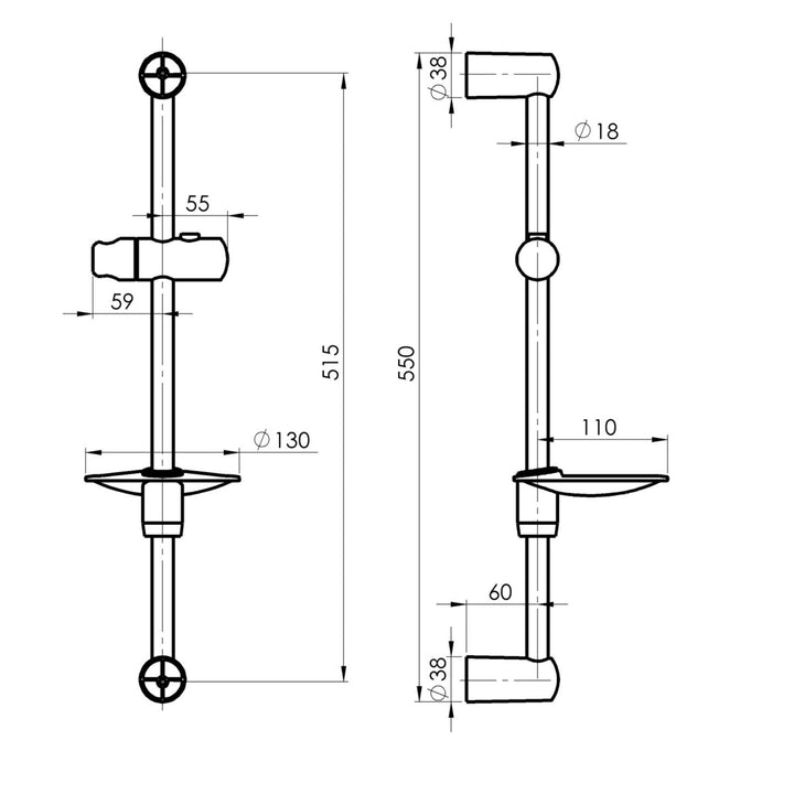 Hommix Rubineta Practic + Slim Shower Set