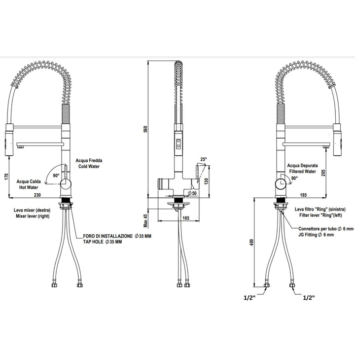 A diagram displaying how a 3-way tap works