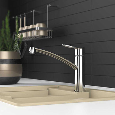 Hommix Rubineta Static-19 Long Reach Chrome Basin Tap - Hommix UK