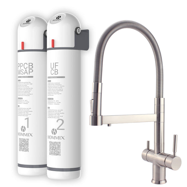 Hommix Ultra UF & Softening Drinking Water Filter with Savona Brushed Nickel