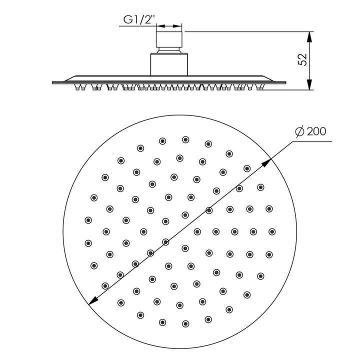 Hommix Rubineta OLO Round Stainless Steel Shower Head