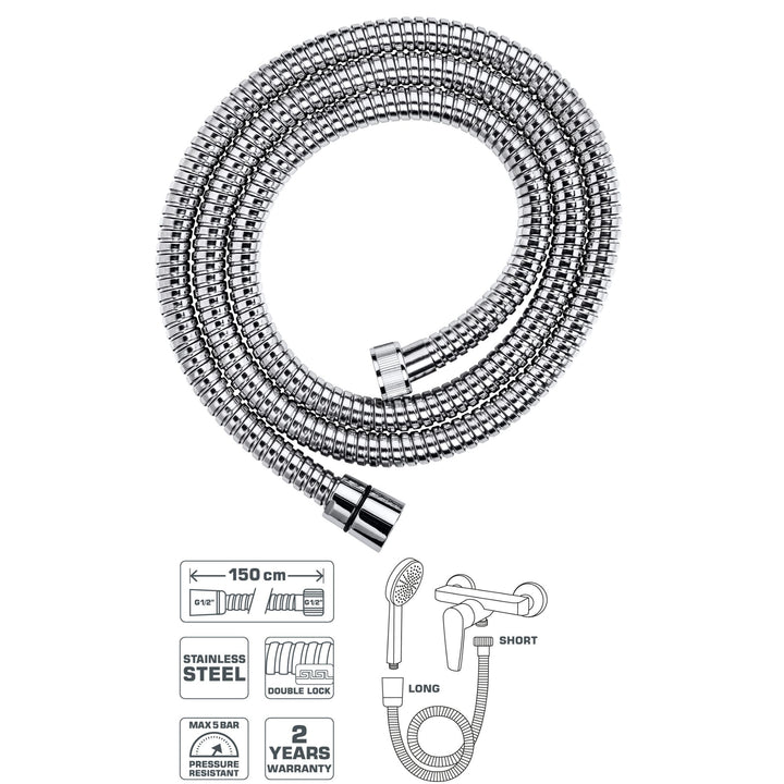 Hommix Rubineta 150CM Stainless Steel Shower Hose