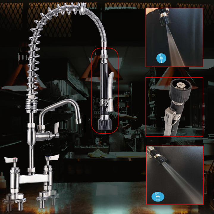 Hommix Udine Bridged Commercial Restaurant Kitchen Pre-Rinse Spray Tap - Hommix UK