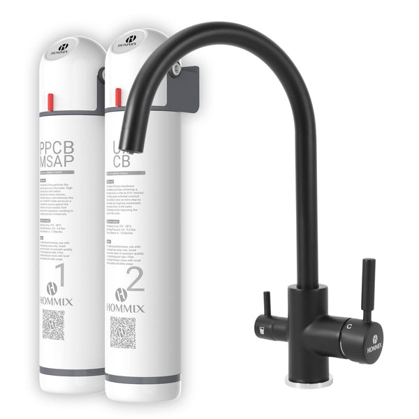 Hommix Ultra UF & Softening Drinking Water Filter with Verona Black