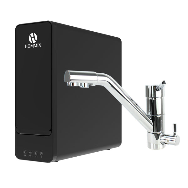 Hommix hydRO Under Sink Tankless RO System With Hommix Venezia Chrome 3-Way Tap