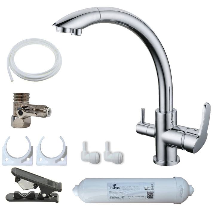 Hommix Vega 3-Way Tap & Advanced Single Filter Under-sink Drinking Water & Filter Kit - Hommix UK